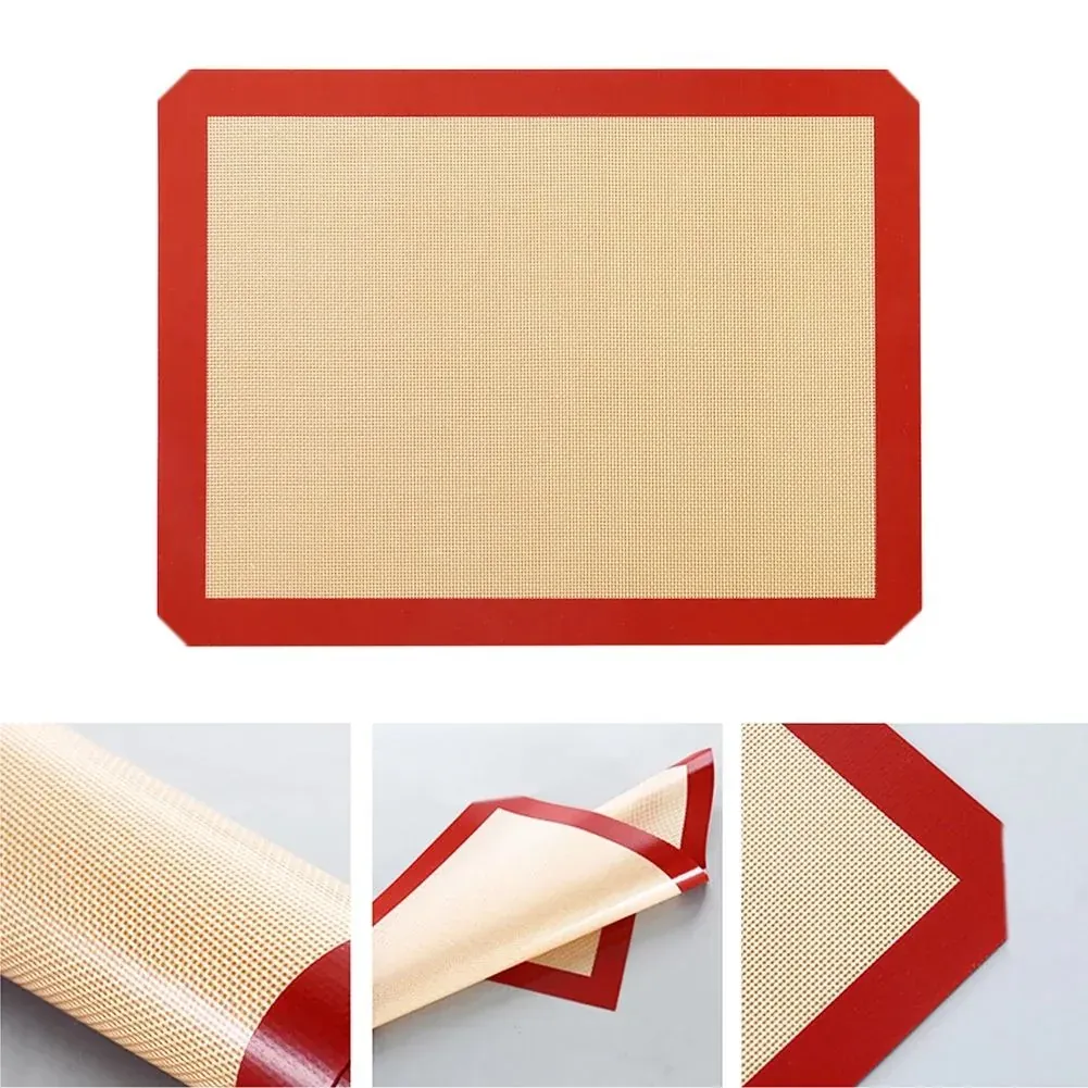 Silicone baking mat detail showing non-stick surface and flexible structure