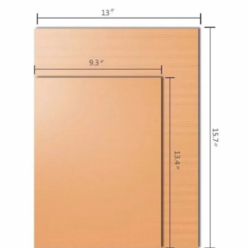 Size reference image for PTFE coated fiberglass baking mat