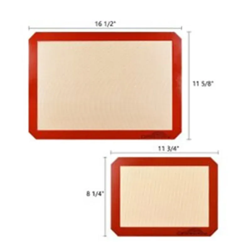 Custom silicone baking mat size comparison for bakery tray applications