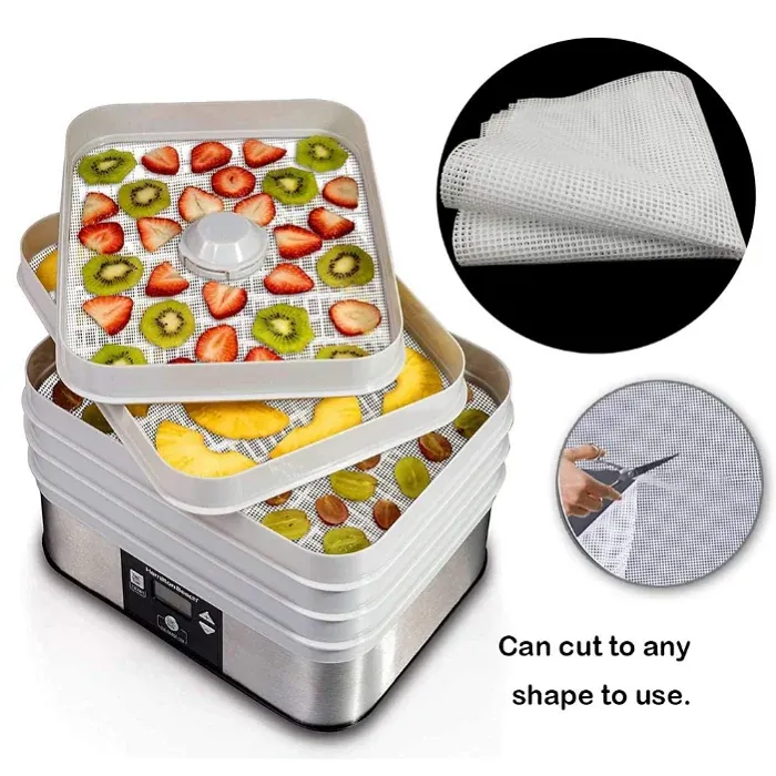 Custom cut silicone mats for dehydrator tray supply