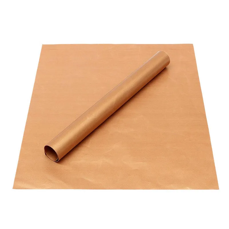 Brown PTFE coated fiberglass baking mat sheet and roll for bulk supply